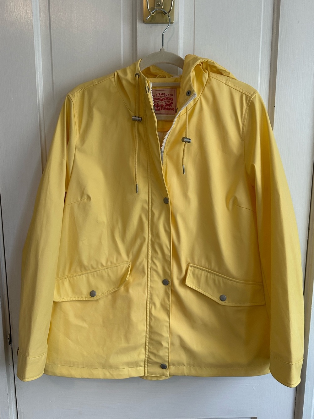 Levi’s Butter Yellow Hooded Rain Jacket